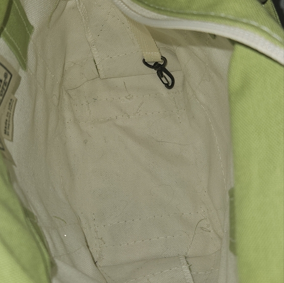 New Vintage 90s L.L. Bean Boat&Tote Green Floral Print Mini Tote Bag with Zipper - Picture 7 of 9